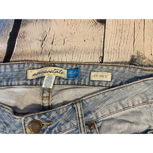 Aeropostale Hailey Skinny Flare Curvy Jeans Size 7/8 Regular Light Wash - Picture 7 of 8